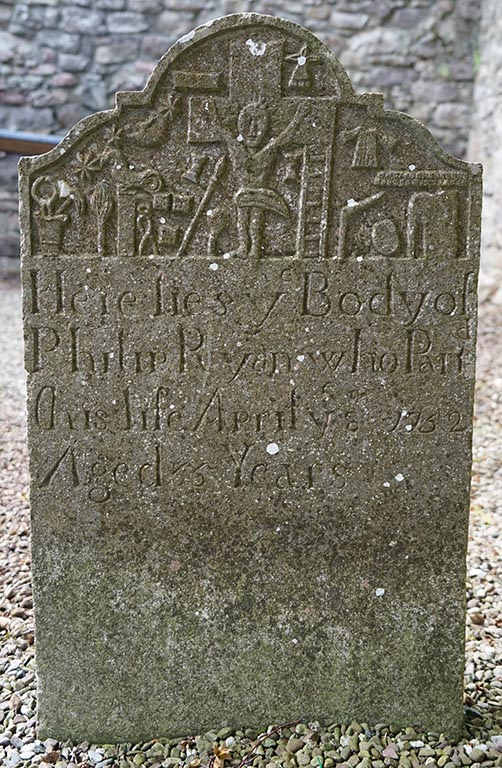 Eighteenth-century headstone with passion symbols